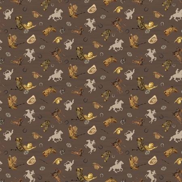 The Homestead - Icon Toss - C18235 Brown - by Tara Reed - Riley Blake Designs - 100% Cotton